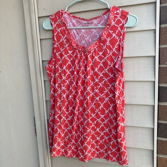 Tops - Croft and Barrow Printed Coral Tank Sz M